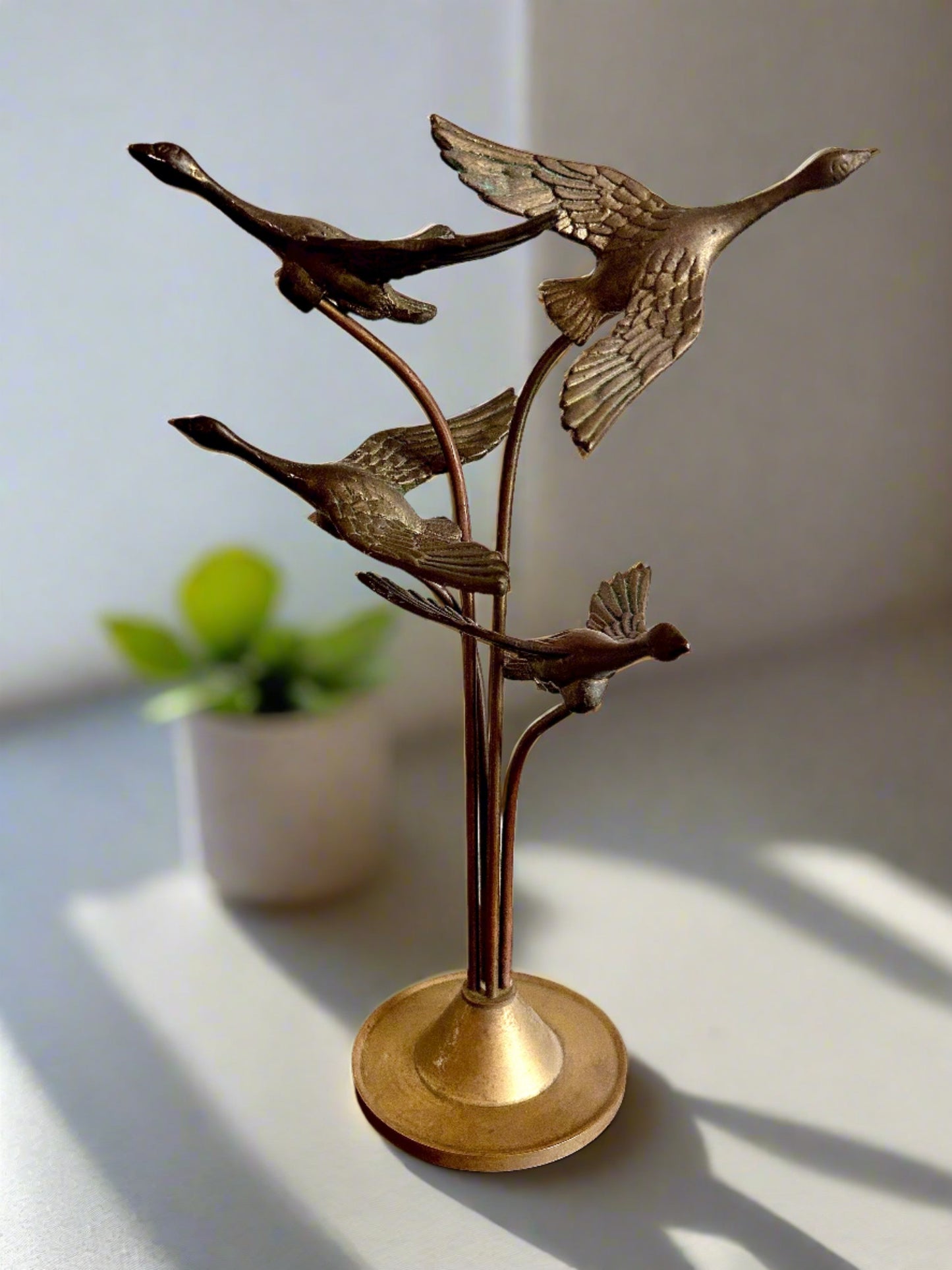 Vintage Brass Birds Midcentury Modern Art