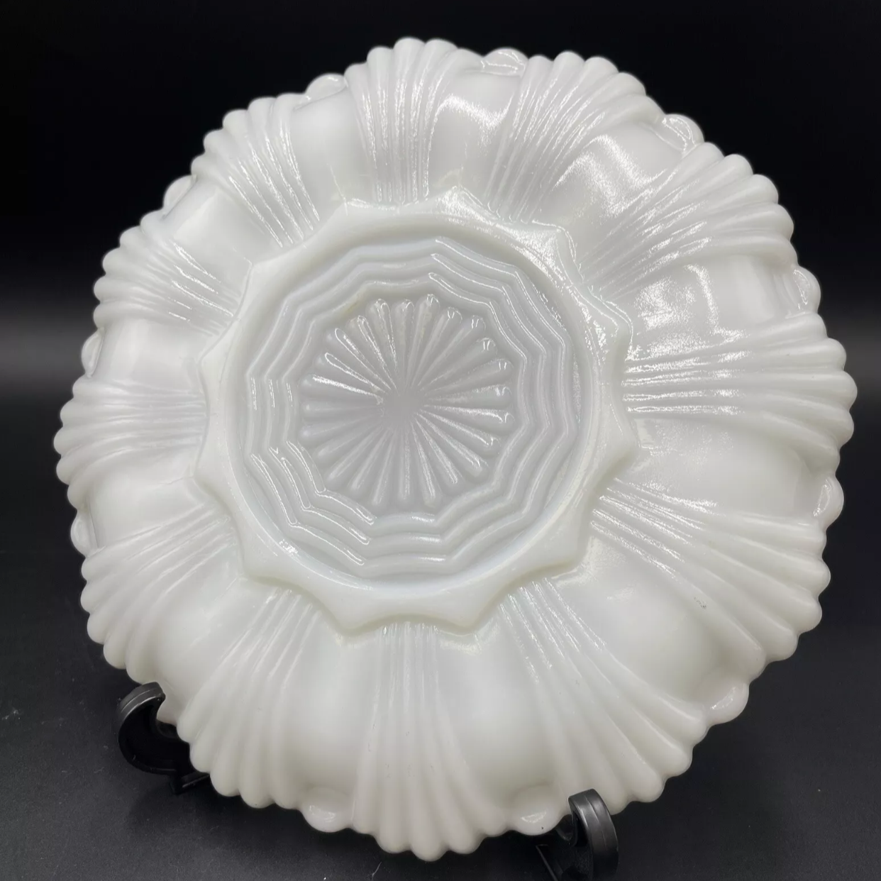 Anchor Hocking Vintage White Milk Glass Deviled Egg Dish